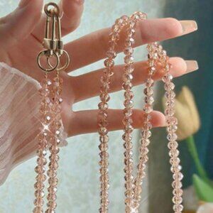 Crystal Long Necklace cell phone strap NWT